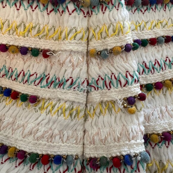 Majorelle Hana Mae Skirt White Multicolor Beaded Fringe Mini Size Small - Picture 12 of 14